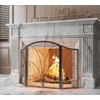 Kingson 3-Panel Arched Childproof Fireplace Screen Decorative, Handcrafted Scroll Wrought