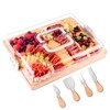 CAWIU Charcuterie Board with Lid and Handle - Portable Travel