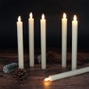 Eldnacele Flameless Window Taper Candles with Remote Timer, Ivory LED