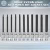 ALOANES 19-Piece 3/8 Inch Drive Extra Long Allen Hex Bit