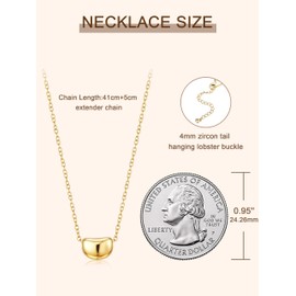 JeweBella Pendant Necklaces for Women - Adjustable Gold & Silver Chains for Women 18K Gold Plated Pearl/Bow/CZ/MOP/Geometric/Bean Pendant Necklace Dainty Jewellery Gifts