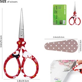 BIHRTC 3.6 Inch Craft Scissors, Precision Detail Scissors, Cross Stitch Scissors with Leather Scissors, Cover Sharp Point, Stainless Steel Scissors, DIY Tools for Embroidery Needle, Art Work