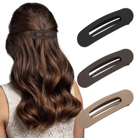 Sightor Flat Hair Clips, 3 Packs French Flat Hair Clips Women Stylish Lay Flat Claw Clips for Thick Thin Hair