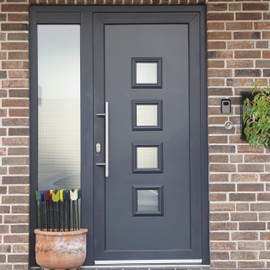 Relaxdays Key Safe, 4-Digit Combination Code, Key Safe for Wall Mounting, Exterior, H x W x D 11.5 x 9 x 4 cm, Black/Grey, Pack of 1