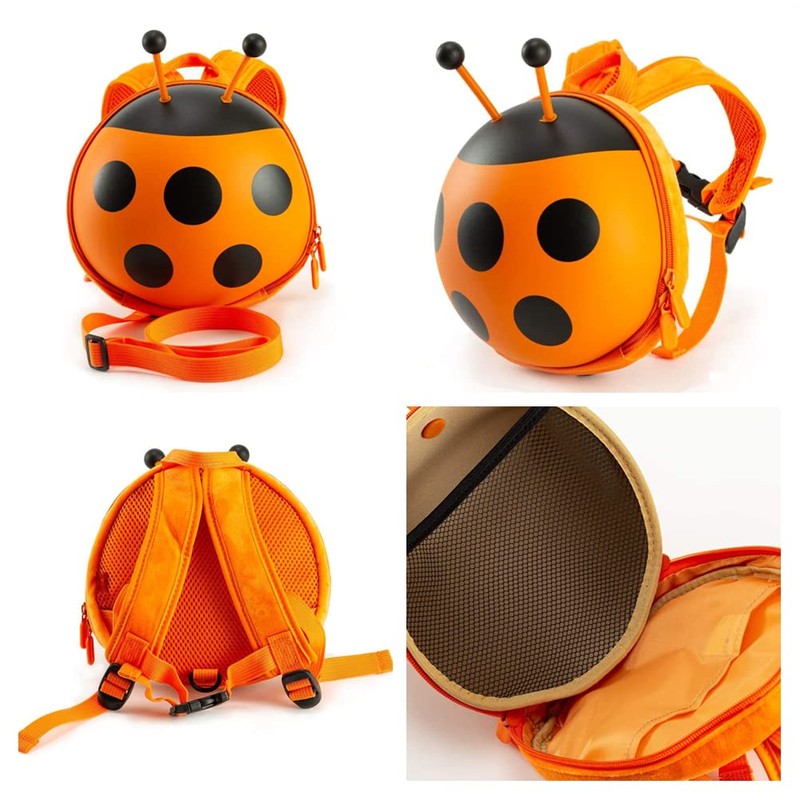 Happykids Mini Ladybug Backpack with Safety Harness for Toddlers for