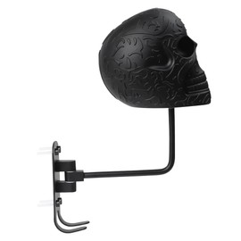 Motorcycle Helmet Wall Mount with Skull Design, Jacket and Coat Storage Hook