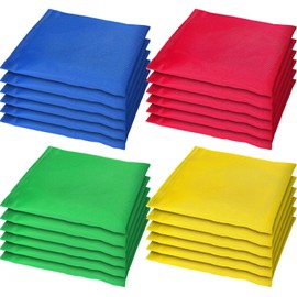 Shappy 24 Pcs Bean Bags for Tossing Cornhole Game 6" x 6" Corn Hole Bean Bags Tossing Game for Family Party Throwing(Vivid Colors,Classic)