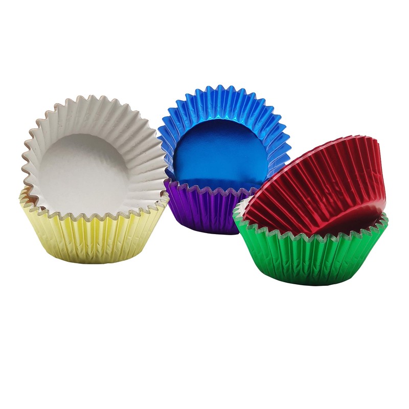 Mombake Standard Rainbow Cupcake Cases Muffin Foil Paper Baking Cups(6