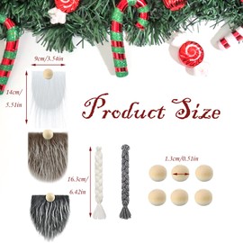 OHYER Pack of 18 Gnome Beard Wooden Ball Wooden Beads and Gnome Braids Gnome Beard Christmas Pre-Cut Unfinished Wooden Balls Gnome Beard for Christmas Cosplay Party Accessories Crafts Sewing