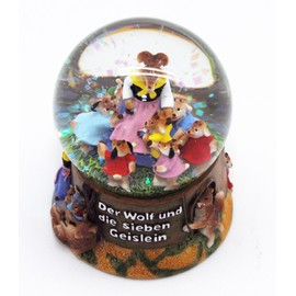 Minium Collection 30039 Märchen Schneekugel Der Wolf und die Sieben Geislein 65mm Schüttelkugel Märchen Glitzerkugel