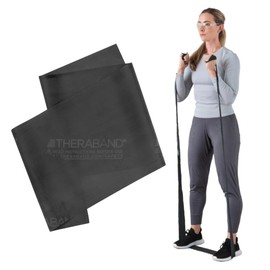 THERABAND Professional Latex Resistance Bands For Rehabilitation, Portable Fitness and Workout, Home Exercise, 5 Foot, Black, Special Heavy, Level 6, Individual Package