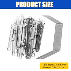 100 Pcs Binders File Clips, 80mm Prong Paper Fasteners Metal File Fastener Binder Clip Filing Strip Fastener Filing Clip for Office School Folder Binders