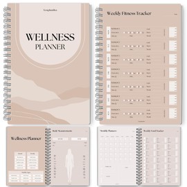 Wellness Journal - 90 Day Health, Fitness, Gratitude, Mindfullness, Wellbeing, Habit, Goals, Diet & Food Tracker - A5 Lux