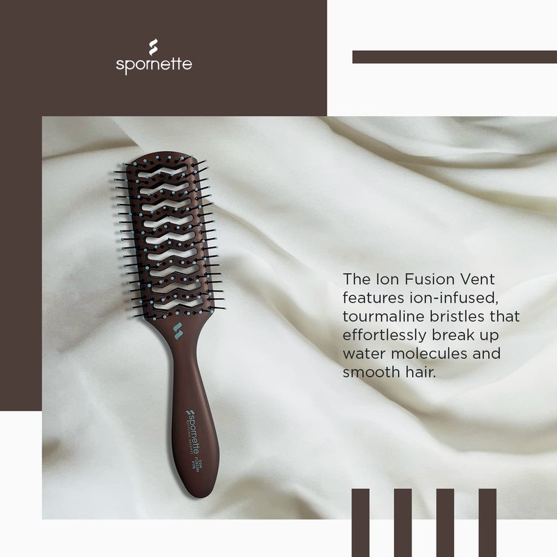 Spornette Ion Fusion Vent Brush, Tipped Nylon Bristles - For