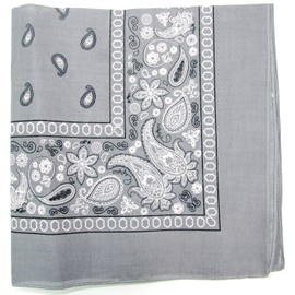 Kaiser Novelty Bandanas Paisley Cotton Bandanas (Gray 22 X 22 in)