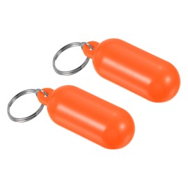 PATIKIL Floating Keychain, 2 Pack Plastic Key Float Surfing Fishing Marine Sailing Key Holder Buoyant Keyrings for Boating Kayaking Water Sports, Orange