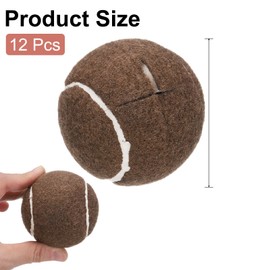 uxcell 12 Pcs Precut Walkers Tennis Balls, Universal Precut Glide Balls Walkers Accessories Glides for Furniture Legs and Floor Protection, Coffee