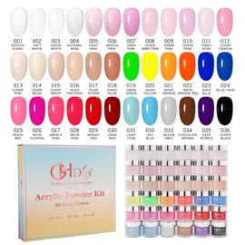 GHDIP Custom 3-Color Acrylic Nail Powder Set 1.5oz/jar – Pick Any 3 Shades from 36 Colors, Smooth, High Pigment, Salon-Quality Powder for Manicure, Nail Art, Fake Nails