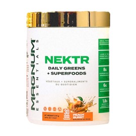 MAGNUM ESSENTIALS NEKTR Peach Burst Flavor - Powerful Daily Greens + Superfoods - Vegan & Sugar Free