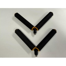 V-Style Fishing Rod Rollers, Black and Yellow, Set of 2, Adjustable Pole Support (6 inch rollers)