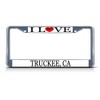 Fastasticdeals I Love Heart Truckee, Ca License Plate Frame Tag Holder Cover