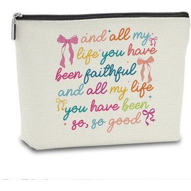 Cosmetic Bag Organizer Travel, Compact Lightweight Accessory for Travel and Daily Use - VICBOU Coquette Bow Christian Makeup