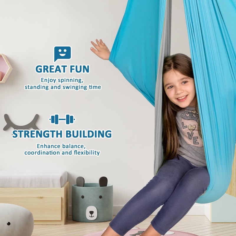 OUTREE Sensory Swing, Double Layer Therapy Swing with 360° Swivel