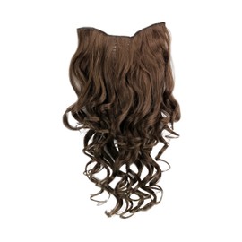 WIG ME UP - H9503-8 Clip-in Hairpiece with 7 Clips, 3/4 Wig Light Brown 50 cm Curly Hair Extension Wig