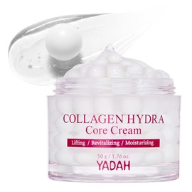 YADAH Collagen Hydra Core Cream – Capsule Filler Cream with 10 Types of Hyaluronic Acids, 1000ppm Low Molecular Collagen & Ceramide, Deep Hydration for Sensitive Skin, 1.76 oz