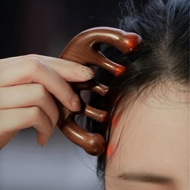 Wooden pattern plastic gua sha massager single color 3ea