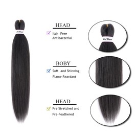 Liang Dian Braiding Hair Pre Stretched Ombre 30 Inch 8 Packs Synthetic Crochet Braids Hot Water Setting Professional Soft Yaki Texture Synthetic Hair Extensions(2#)