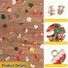 Tikplus Pack of 100 Christmas Charms, Enamel Christmas Pendants, Small