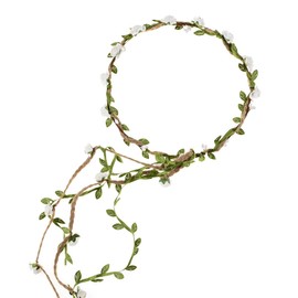 DDazzling Flower Crown Floral Wreath Headband Floral Garland Headbands photo props (White)