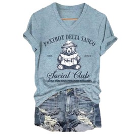 Foxtrot Delta Tango Social Club Shirt Only You Can Prevent Fascism T-Shirt 86 47 Tshirt Only You Can Prevent Fascism Tee 86 47 Fdt Bear Resist Tops Sky