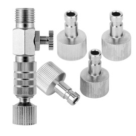 ABEST Airbrush Adaptor with 5 Connectors Quick Release 1/8 M-F with Regulating Valve