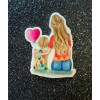 5pc. Blond Mother and Daughter, Girl in Denim, Planar Flatback,