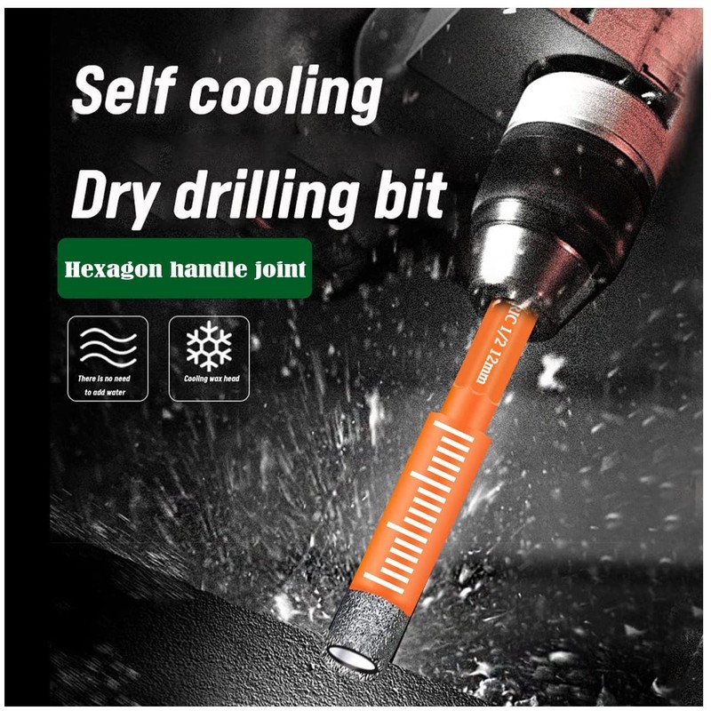 JOERIC Orange 1/4" Dry Diamond Drill Bit Set, 10 PCS