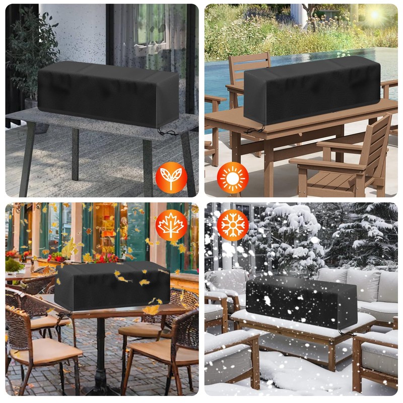 Outdoor 28 Inch Rectangular Fire Pit Cover – 600D Waterproof