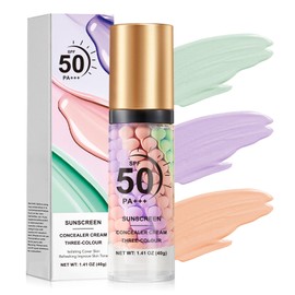 Prebase 3 En 1 Para Rostro Antes Del Maquillaje Fps 50 Pa, Crema Aislante Con Protección Solar, Corrector De Color, Control De Grasa, Prebase...      