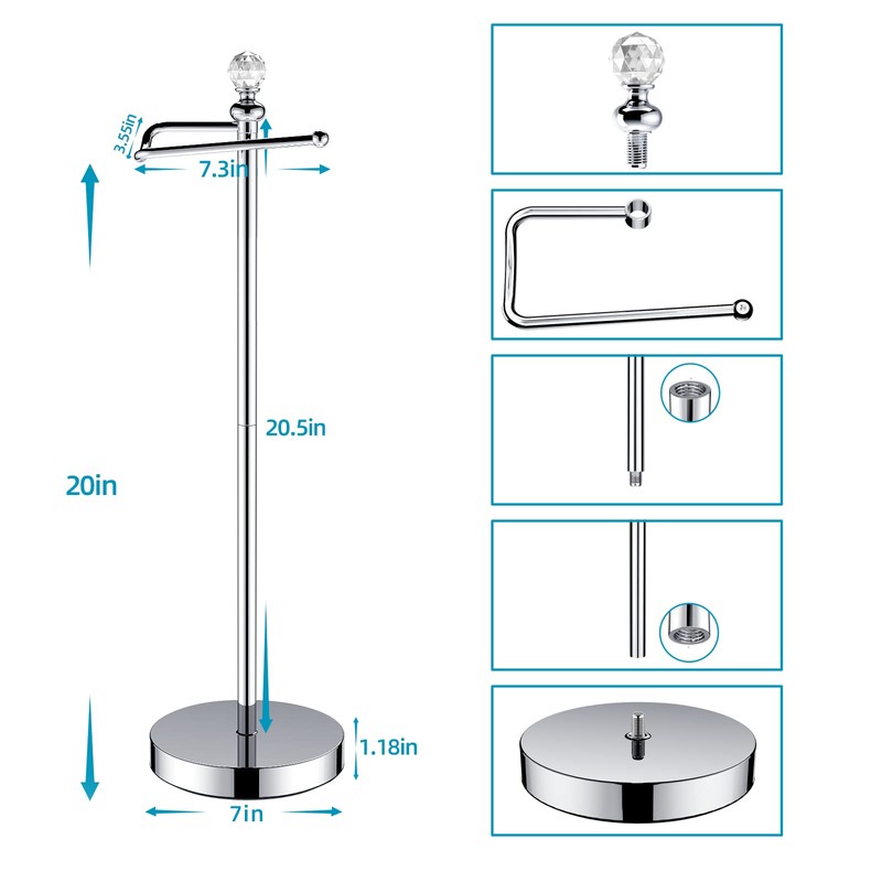 Toilet Paper Holder Stand (with Reserve Function) Free Standing Toilet