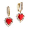 Sonateomber Rhinestone Heart dangle Gold Hoop Earrings for Women Valentines