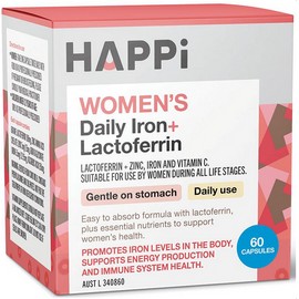 Happi Womens Daily Iron + Lactoferrin 60 Capsules