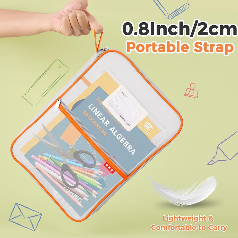 Mesh Document Bag Nylon File Zip Bag Travel A4 Student