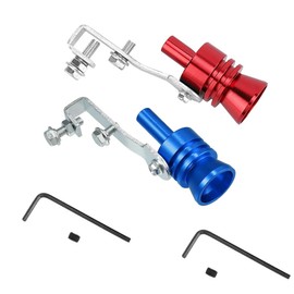 Set of 2 Red and Blue Turbo Sound Whistle Car Turbo Whistles Set L, Aluminium Car Turbo Silencer Turbo Silencer Sound Simulator Whistle for All Vehicle Models