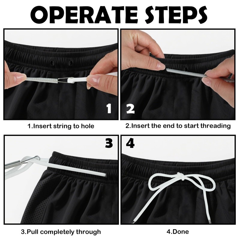 12 Pcs Drawstring Cord 66 Inches Replacement Drawstring with Easy