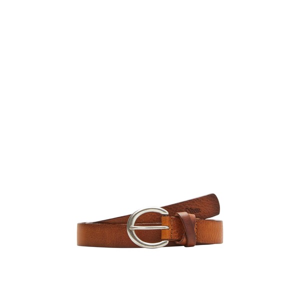 s.Oliver Women's Full Grain Leather Belt - Brown (Brown 8786)