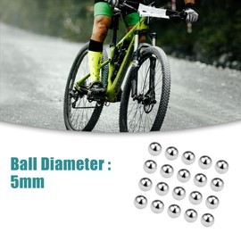 ACROPIX 25pcs G10 Solid Chrome Steel 5mm Silver Tone Precision Ball Bearing Keychain Wheel