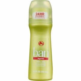 Ban Invisible Roll-on Antiperspirant Deodorant for Women and Men, 24-Hour Underarm Odor & Sweat Protection, Regular, 3.5 Oz, Pack of 2