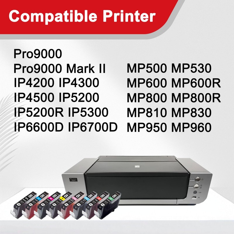 CLI-8 Ink Cartridges 8-Pack Compatible Replacement for Canon CLI8 CLI