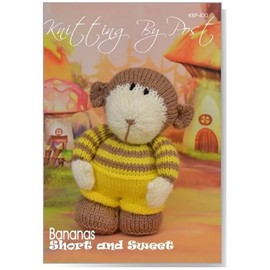 Knitting by Post Knitting Pattern Short and Sweet Bananas from Our Cute Monkey is Chimply the Best and Waiting to be Knit in Brown, Yellow and Cream
